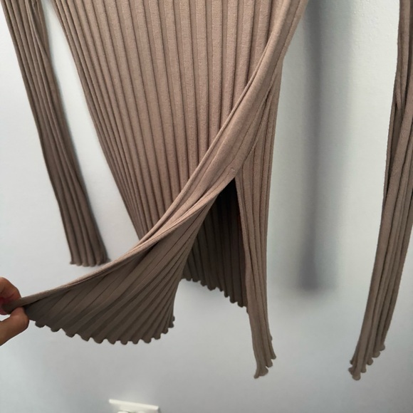 Nation‎ LTD Small Akiko High Split Slit Tunic Top Sahara Light Brown Rib Fall - Picture 7 of 11